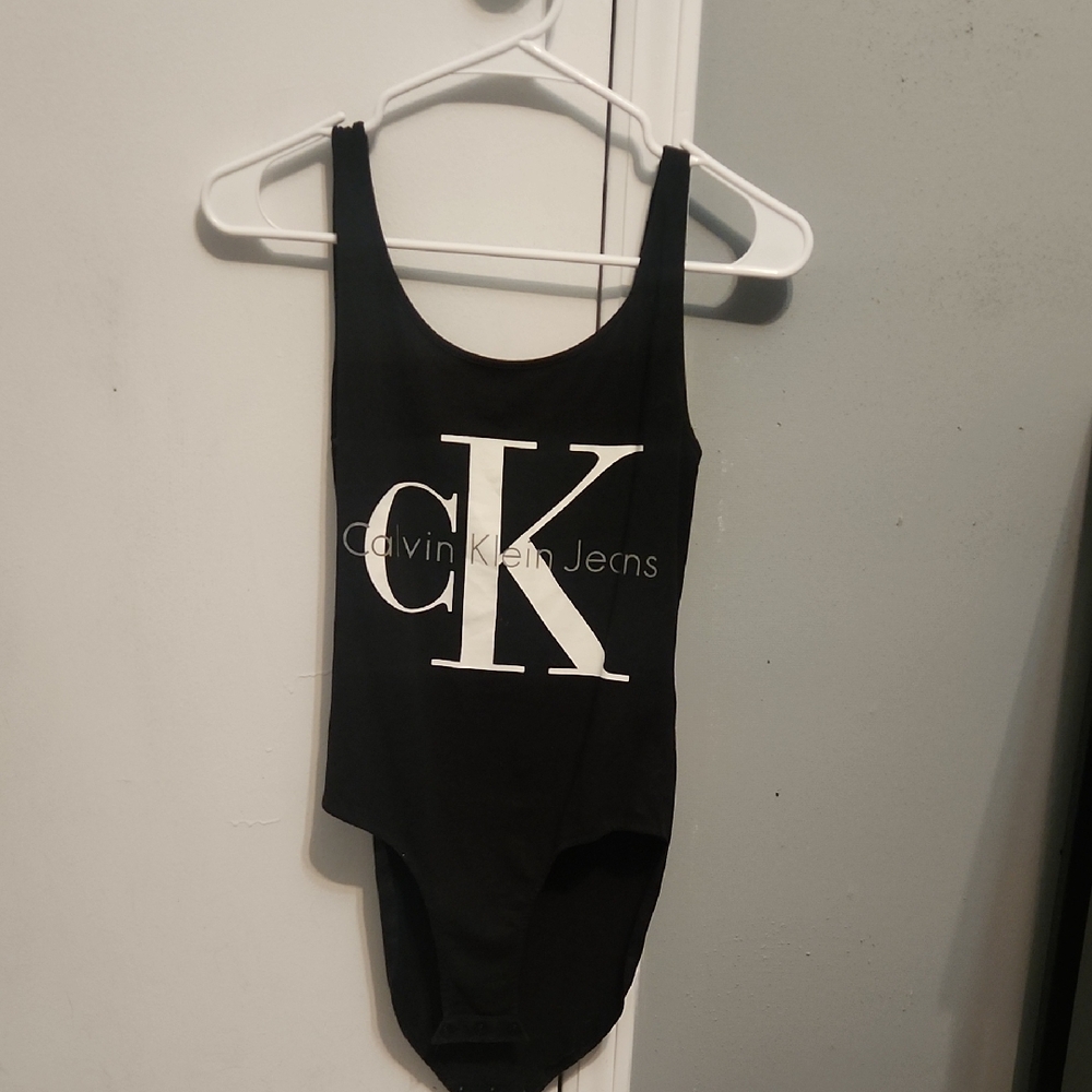 Calvin Klein Black Bodysuit with Iconic Logo